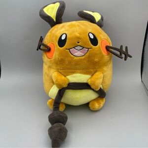 Pokemon Dedenne Plush 2014 Tomy 9” Yellow Brown Stuffed Animal Nintendo